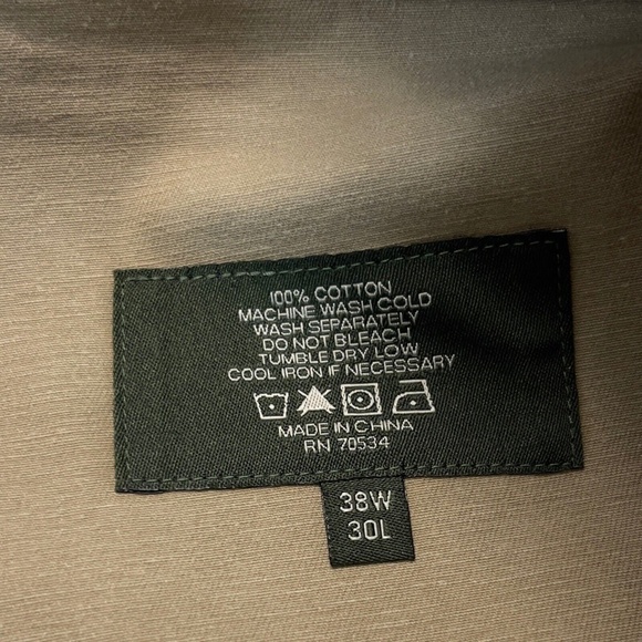 Orvis 5 Pocket Leather Trim Jeans Beige Heavy Twill Denim Workwear Mens 38 x 30 - Picture 8 of 8